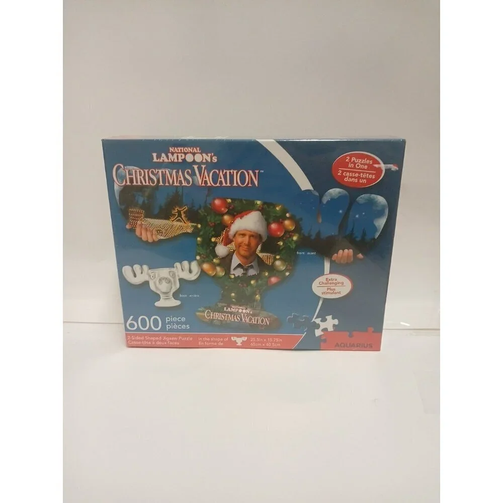 National Lampoons  Puzzle Christmas Vacation 600 Piece 2-Sided Shaped Jigsaw NEW